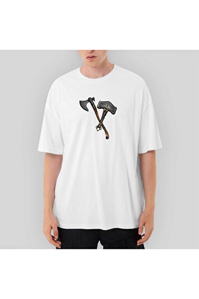 CrowsGate God of War Ragnarok Arma lui Kratos supradimensionat Tricou Alb