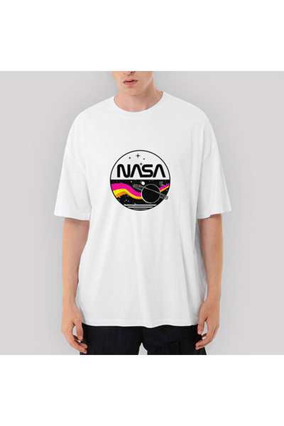 GANN Tricou alb oversize retro NASA
