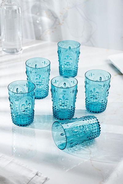 EmFa Aquamarin Acrylic Set of 6 - Short Cup and Soft Drink Coffee Side Cup 400 ml