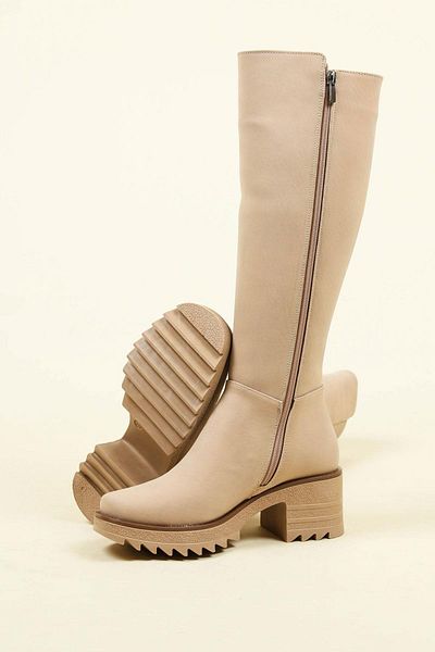 Birikon Μπότες Nubuck με χοντρό τακούνι TEN