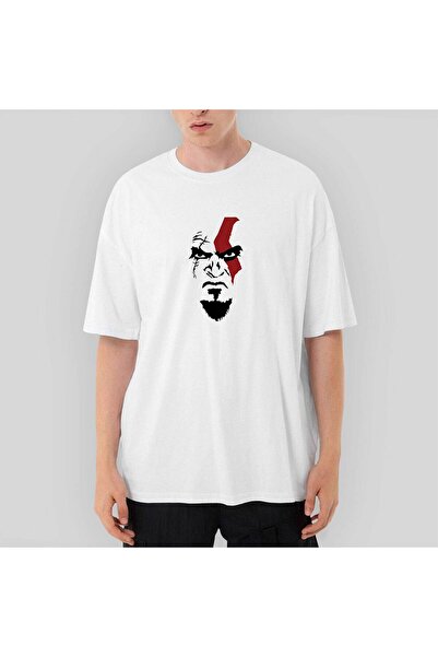 CrowsGate God Of War Kratos Face oversized Λευκό T-Shirt M