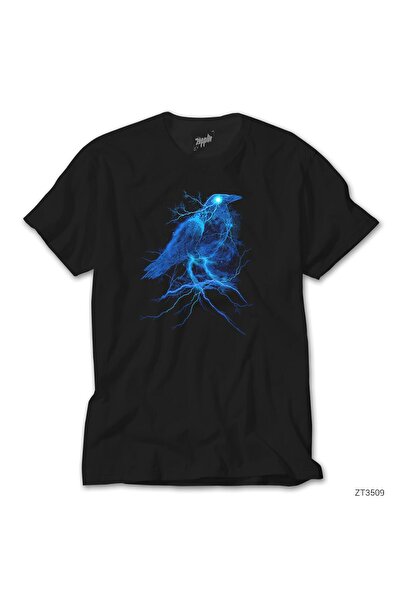 WAKHA Tricou negru Raven Shadow