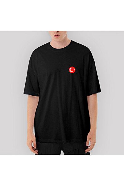 CrowsGate Tricou negru oversize Moon Star