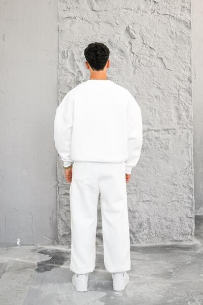 HAFKAGİYİM ΛΕΥΚΟ Άνετο Βασικό Φούτερ Oversize