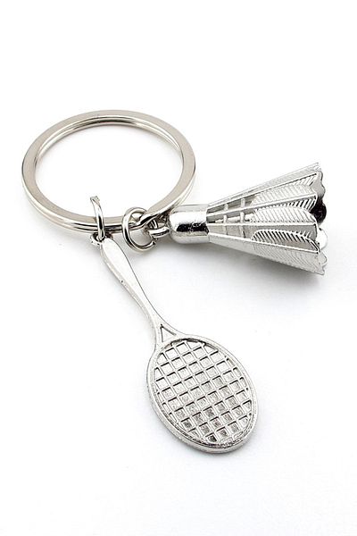Solfera Sports Tennis Badminton Ball and Racket - Metal Keychain Kc139