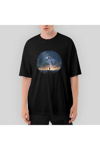 CrowsGate Μπλουζάκι με μαύρο χρώμα Sky Full Of Star oversized