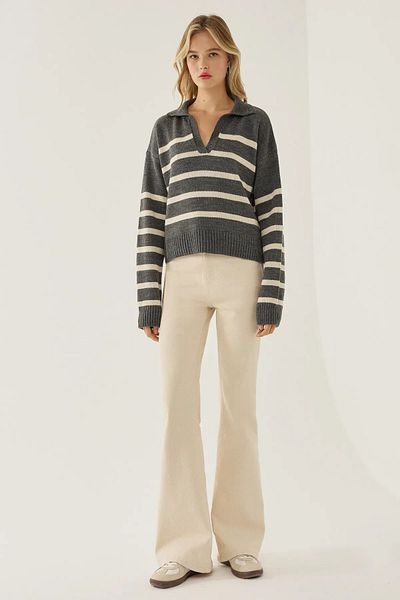 Hiccup Pulover tricot cu guler polo în dungi
