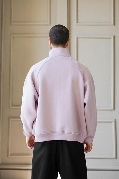 HAFKAGİYİM Φούτερ Plum Cozy Basic με διπλό φερμουάρ Oversize