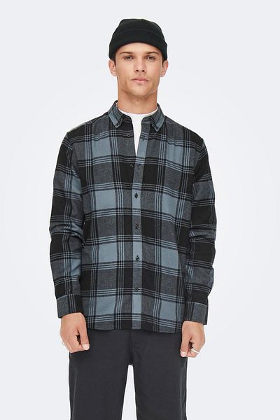 Only & Sons Μπλουζάκι Onssoll Blue Ls Check