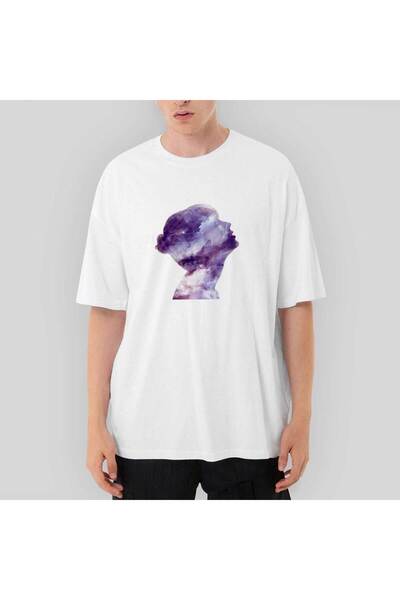 CrowsGate Tricou alb supradimensionat Taylor Swift Cosmos