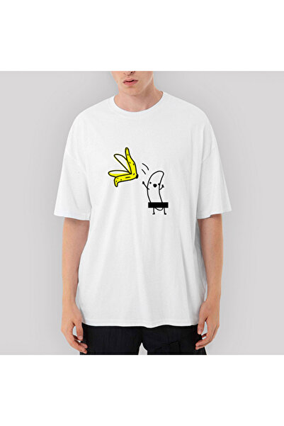 CrowsGate Μπλουζάκι Μπανάνα oversized Λευκό XL