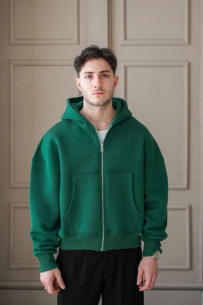 HAFKAGİYİM GREEN Cozy Basic Φούτερ με φερμουάρ Oversize