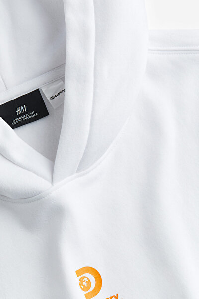 H&M Oversized Fit Kapüşonlu ve Baskılı Üst