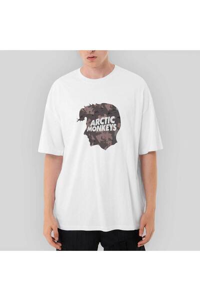 CrowsGate Tricou alb Arctic Monkeys Head supradimensionat L