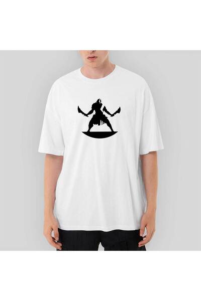 CrowsGate Θεός του Πολέμου Κράτος 2 oversized Λευκό Μπλουζάκι