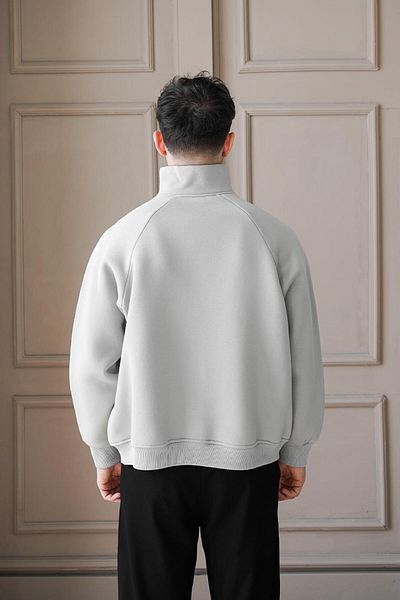 HAFKAGİYİM ΓΚΡΙ Άνετο Basic Φούτερ με διπλό φερμουάρ Oversize