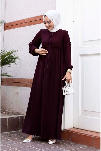 ALNİSS COLLECTİON Kolları ve Beli Büzgü Detaylı Tesettür Ferace