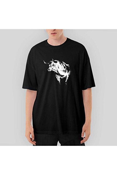 CrowsGate Μπλουζάκι Boğa Silüet oversized Μαύρο