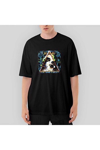 CrowsGate Μαύρο μπλουζάκι Def Leppard Hysteria oversized