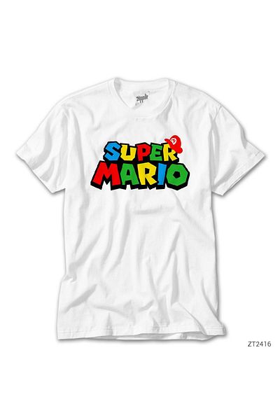 CrowsGate Super Mario Logo White T-Shirt