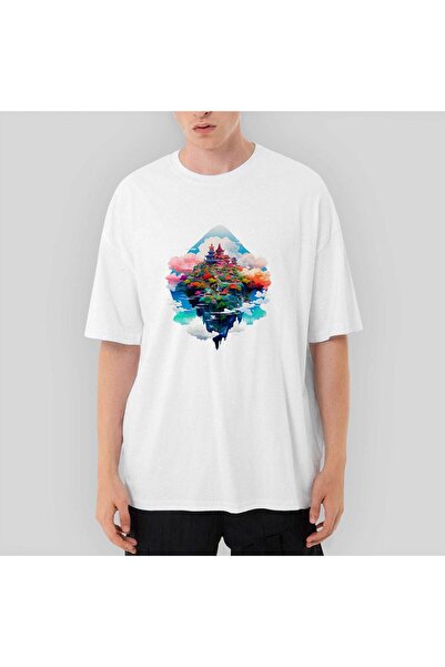 CrowsGate Το μπλουζάκι The Island On The Cloud oversized White