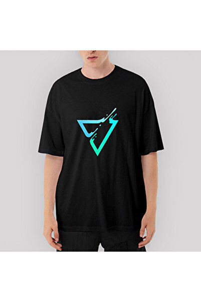 CrowsGate Μαύρο μπλουζάκι Triangle Logo oversized