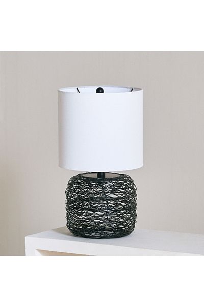Home Box Aron Metal Wire Table Lamp with Fabric Shade - 26x47 cm