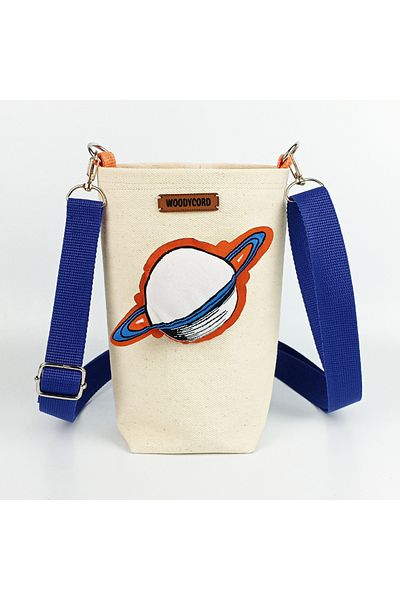woodycord Handmade Water Bottle Case with Planet Badge Water Bottle Carrier Bag Bottle Bag