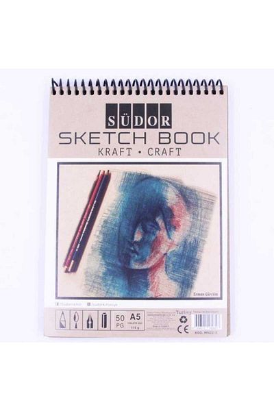 Südor Kraft A5 Wire Sketchbook - 115 Gr 50 Sheets