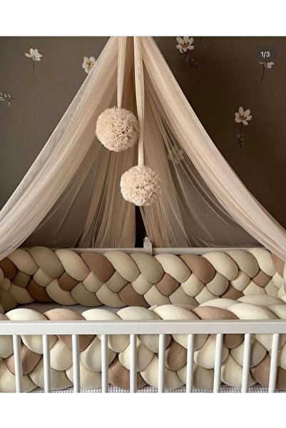 ısıklıtoplarrengarenk حماية سرير الأطفال 520 سم 4 محبوكة