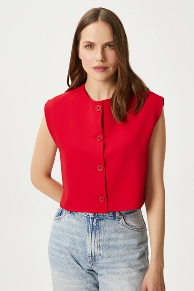 Ritnice Women's Power Red Lined Woven Vest