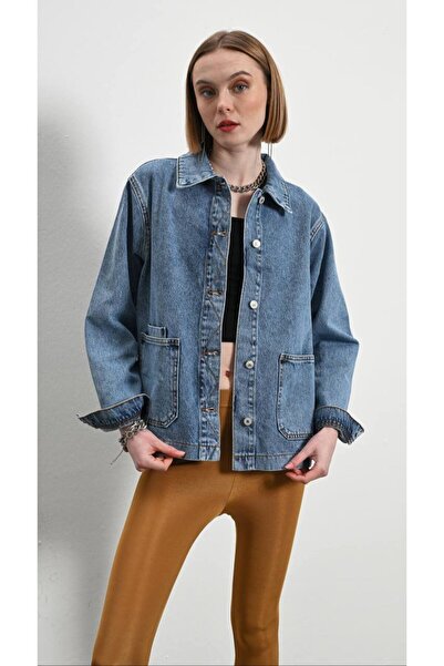 Panku Bizu Design Store Ashley Denim Dıştan Cepli Kot Ceket