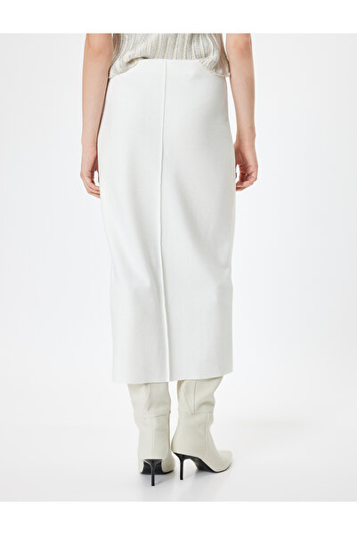 Koton Midi Boy Slim Fit Standart Bel Kalem Triko Etek