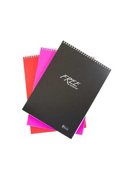 Keskin Color Yayınları Free Office - 100 Sheets A4 Spiral Unlined Memo Pad Sharp Color