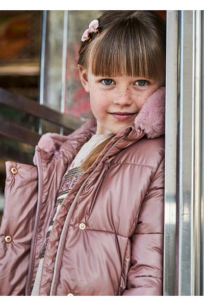 MAYORAL 04-09 Years Girl's Pink Color Coat