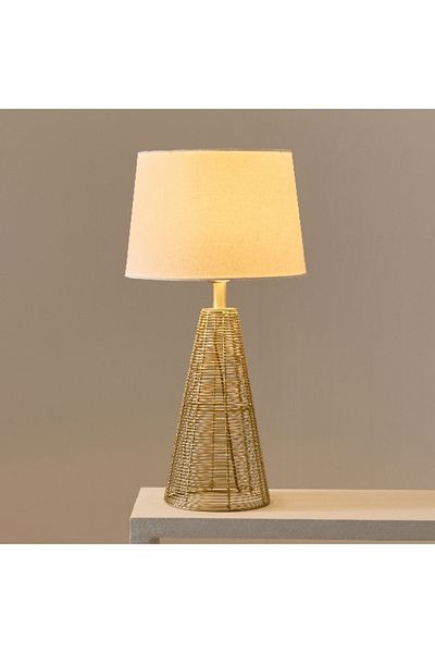 Home Box Aron Metal Wire Table Lamp with Fabric Shade - 36x63 cm