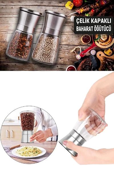 Rosemor Black Pepper Salt Mill Ceramic Blade Grinder Small Size