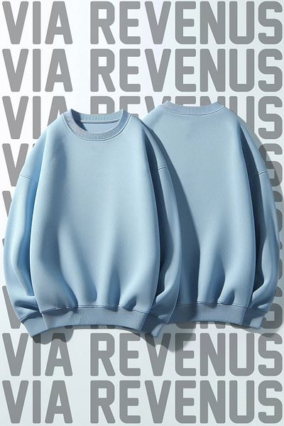Vordevia Hanorac cu gât crew, cu 3 fire, de culoare uni