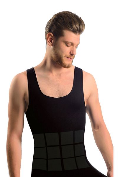 Sistina Black Men's Seamless Body Shaper Corset - 740 - Size L Zrnet