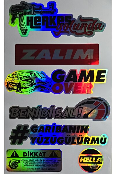 CARSNBOYS ARABA ARKA CAM YAZILARI HOLOGRAMLI YENİ MODEL - Yan kapı, Yan Cam Stickerı - Oto, Motor, Kask, Pc