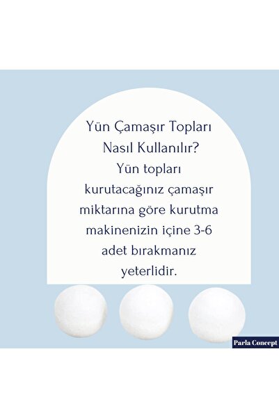 Parla Concept Çamaşır Yün Kurutma Topu ve Koku Seti - Kurutma Makinesi İçin - 3 Adet Top ve 2 Adet Koku - XL
