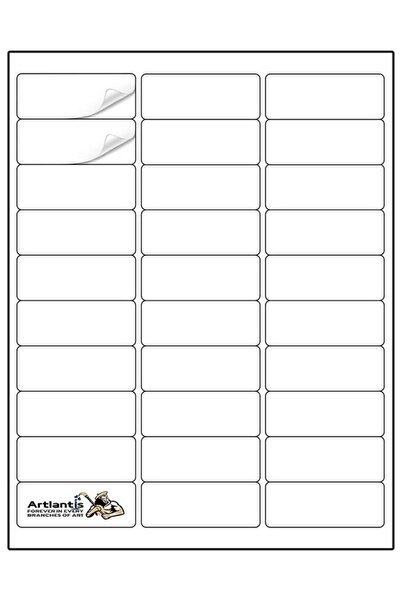 Artlantis A4 Hazır Etiket 30x12 mm 10 Sayfa 1 Paket 95 li Kendinden Yapışkanlı Fotokopi Lazer İnkjet Kağıdı Ya