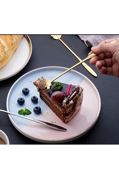 AGSO TASARIM ATÖLYESİ Çiçek Şekilli Dört Parça Paslanmaz Çelik Çay Kaşığı