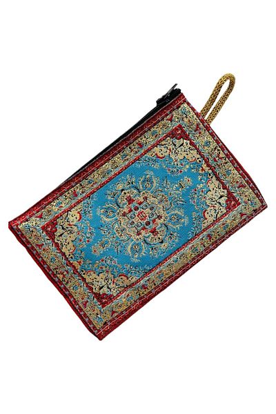 GALATA GIFT Women's Medium Size Wallet - Stylish, Zippered, Lined, Rug Patterned Coin Wallet 15x10