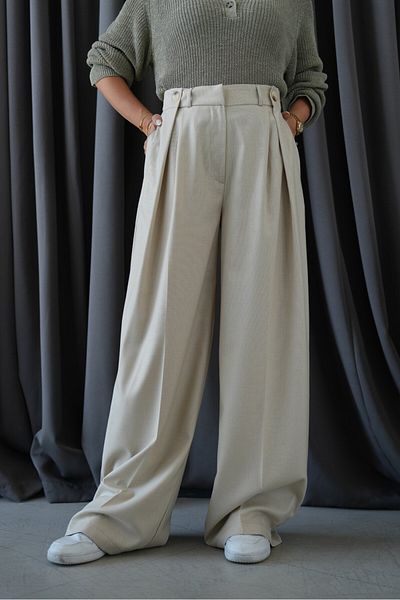 Suzi PANTALONI PALAZZO DAMA CU BATERIE SI DETALIU BUTON 50920