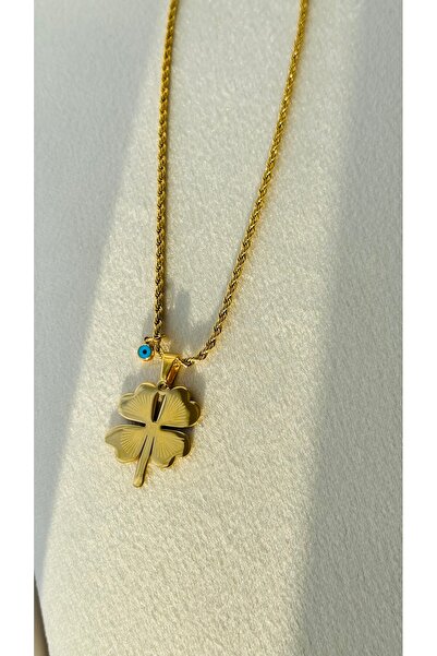 Butik Yonca Burma Zincir Çelik Kolye