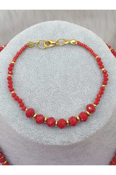 HAPPY HANDMADE 68cm Necklace and 20cm Bracelet - Gift Crystal Evening Dress Set of 2
