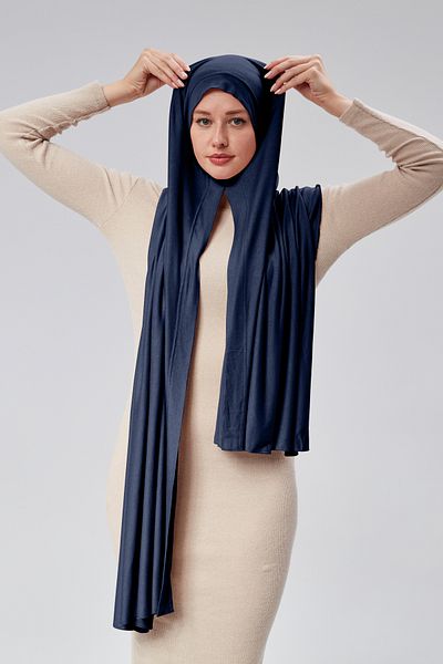 Sonbaharmoda Γυναικείο χτενισμένο βαμβακερό σάλι χιτζάμπ έτοιμο Πρακτικό κουμπωτό μπορεί να φορεθεί εύκολα Μακρύ βαμβακερό σάλι τεσσάρων εποχών