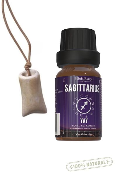 Minia Bahçe Bitki ve Sanat Atölyesi Sagittarius (Sagitarius) – Necklace with Essential Oil Mix and Scent Bowl, 10 ml