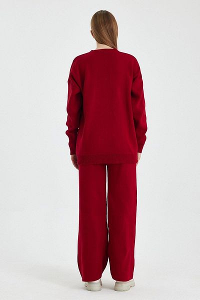 Hazinedan Pulover cu inimă roșie pentru femei, pantaloni, tricotaje, set de jos, potrivit pentru hijab